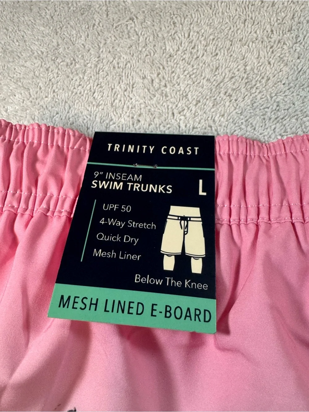 Men's Trinity Coast Pink to Blue Gradient Palm-Print 9” Swim Trunks Size Large